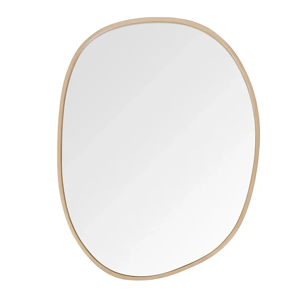 Miroir Simple|Homesight Miroir de salle de bains forme galet l.60 x H.80 cm, placage chêne, Thiam
