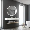 Miroir Lumineux|MPGlass Miroir de salle de bains lumineux LED rond Ø100 cm, argenté, Bishop