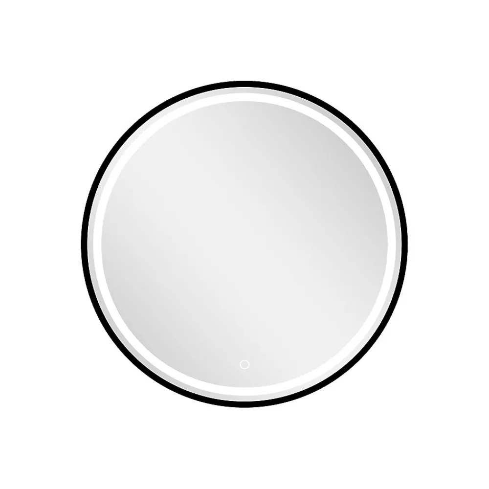 MPGlass Miroir de salle de bains lumineux LED noir rond Ø120 cm, Naos Black