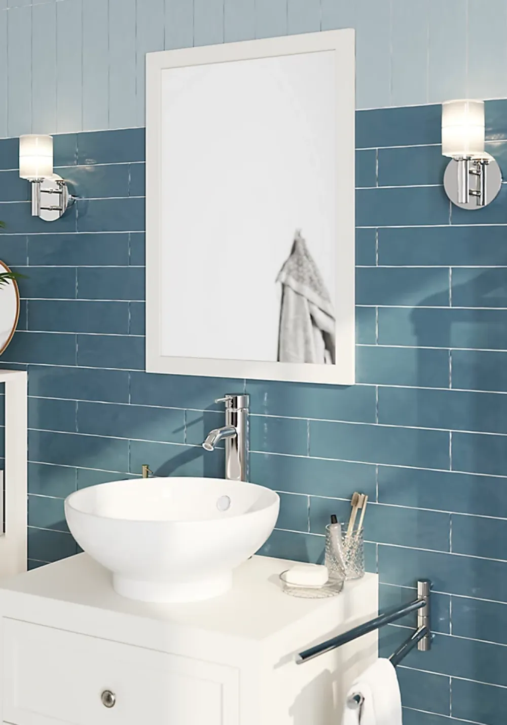 Miroir Simple|GoodHome Miroir de salle de bains blanc mat l.70 x L.50 x ép.1,6 cm, Perma
