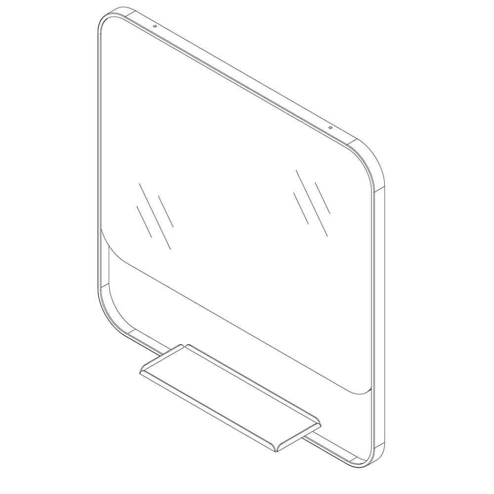 GoodHome Miroir de salle de bains mural blanc avec tablette l.60,5 x H.60.5 x P.12 cm, Maza