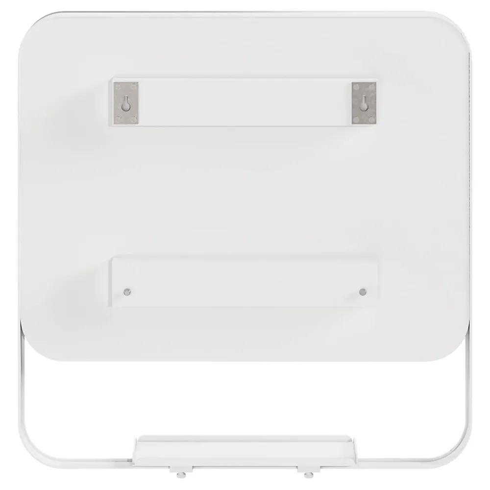 GoodHome Miroir de salle de bains mural blanc avec tablette l.60,5 x H.60.5 x P.12 cm, Maza