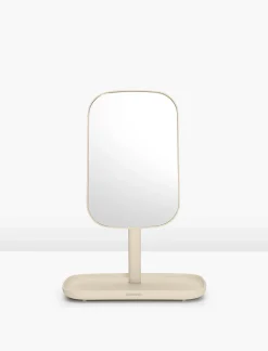 Brabantia Miroir de salle de bains avec plateau, beige, ReNew