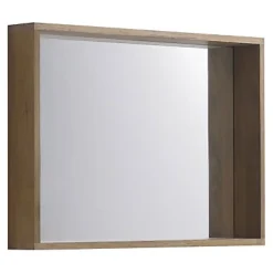 Miroir Simple|Cooke & Lewis Miroir de salle de bains effet chêne massif l.90 x P.13 x H.65 cm, Harmon