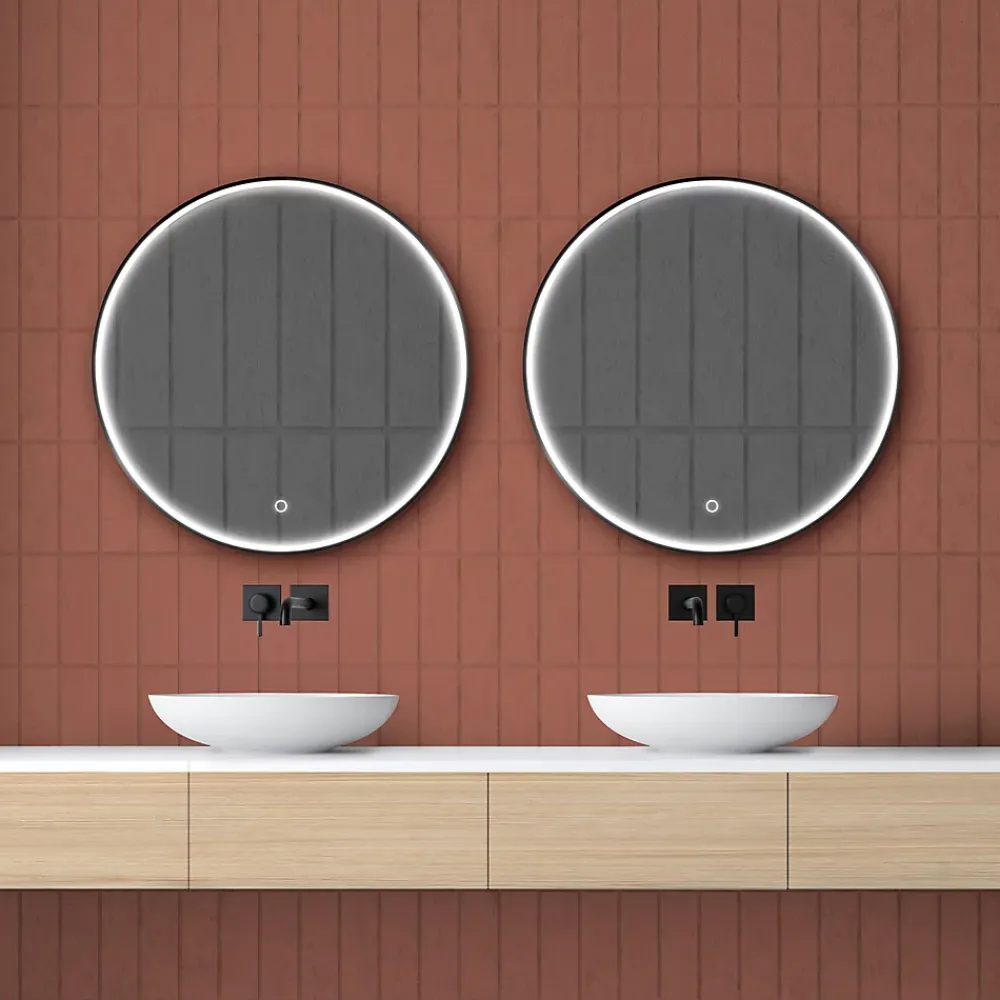 Miroir Lumineux|MPGlass Miroir de salle de bains lumineux LED rond Ø 80 cm Denver