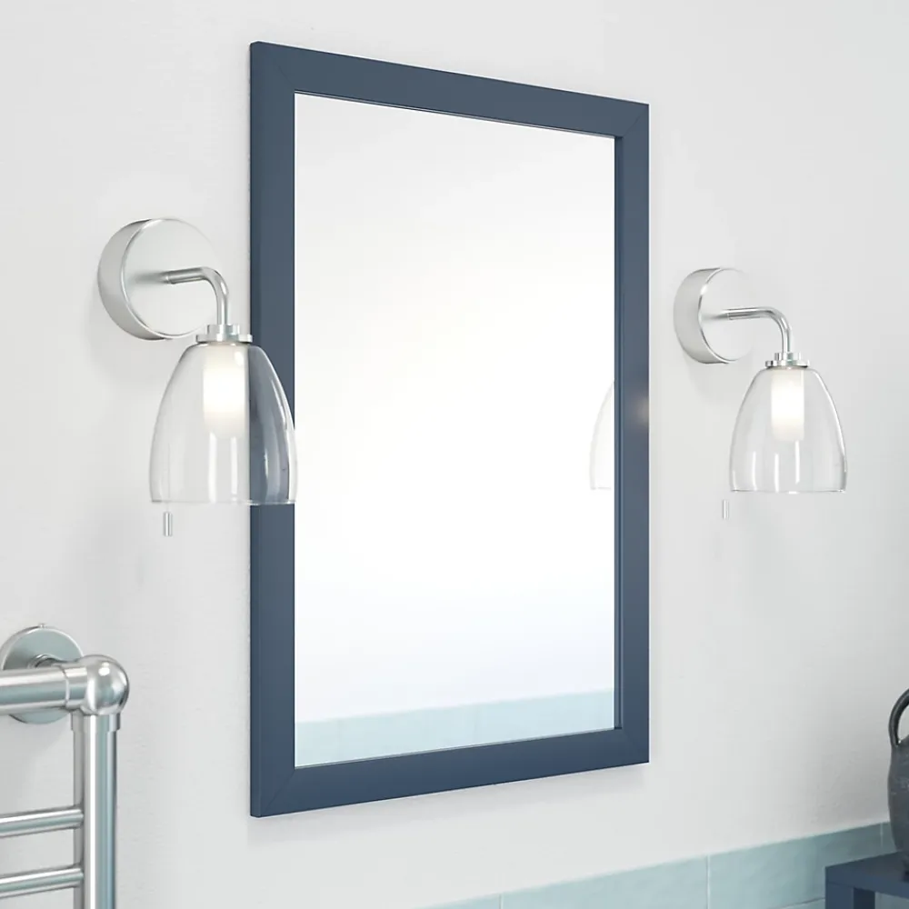 GoodHome Miroir de salle de bains bleu mat l.70 x L.50 x ép.1,6 cm, Perma