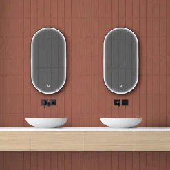 Miroir Lumineux|MPGlass Miroir de salle de bains lumineux LED rectangulaire l. 45 x H. 85 cm Denver