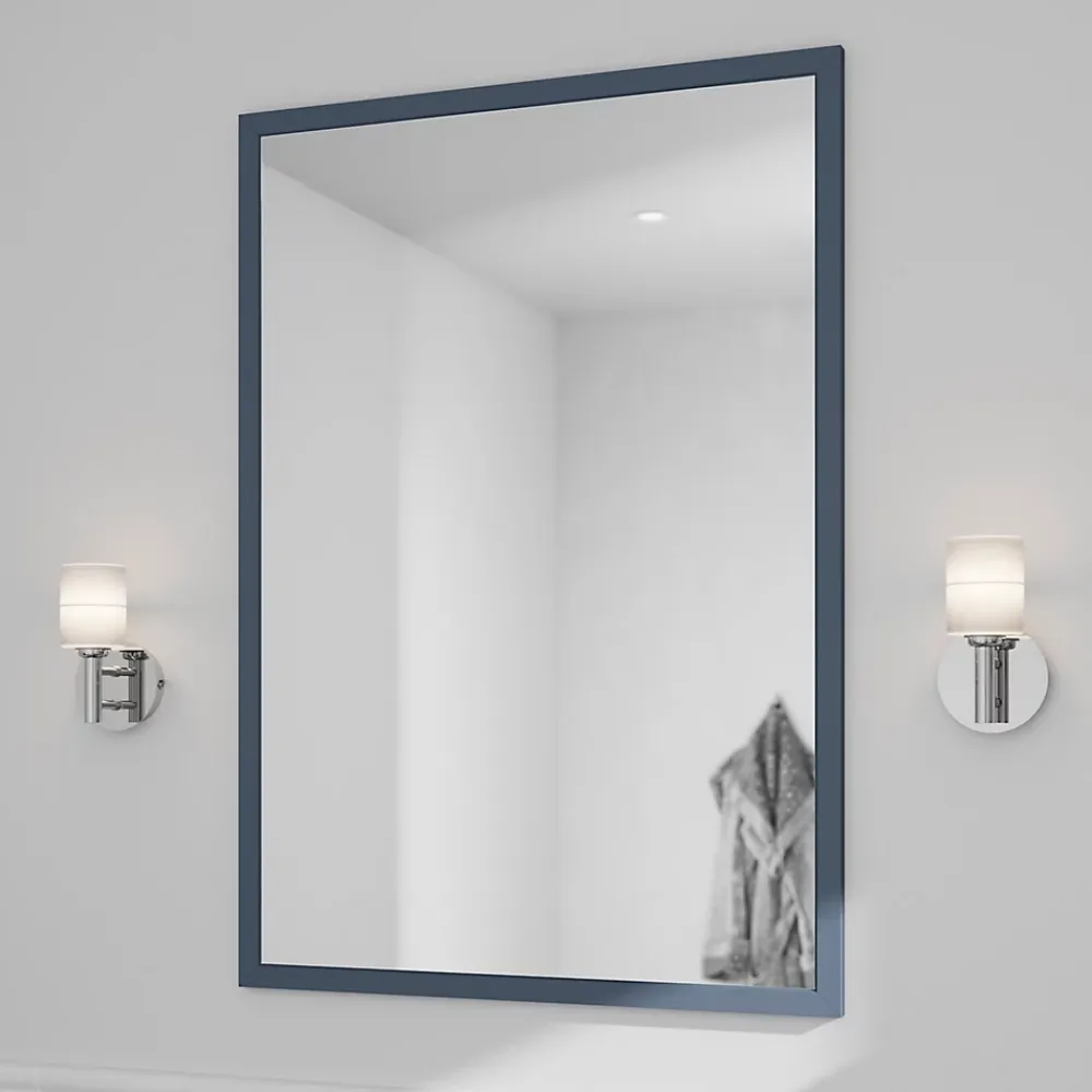 GoodHome Miroir de salle de bains bleu mat l.70 x L.100 x ép.1,6 cm, Perma