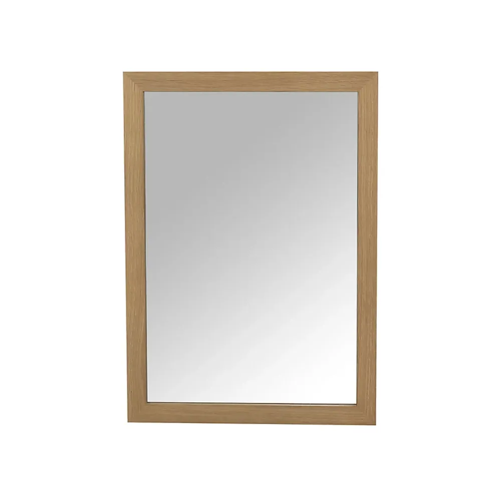 GoodHome Miroir de salle de bains placage chêne l.50 x L.70 x ép.1,6 cm, Perma