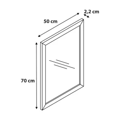GoodHome Miroir de salle de bains placage chêne l.50 x L.70 x ép.1,6 cm, Perma