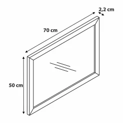 GoodHome Miroir de salle de bains placage chêne l.50 x L.70 x ép.1,6 cm, Perma
