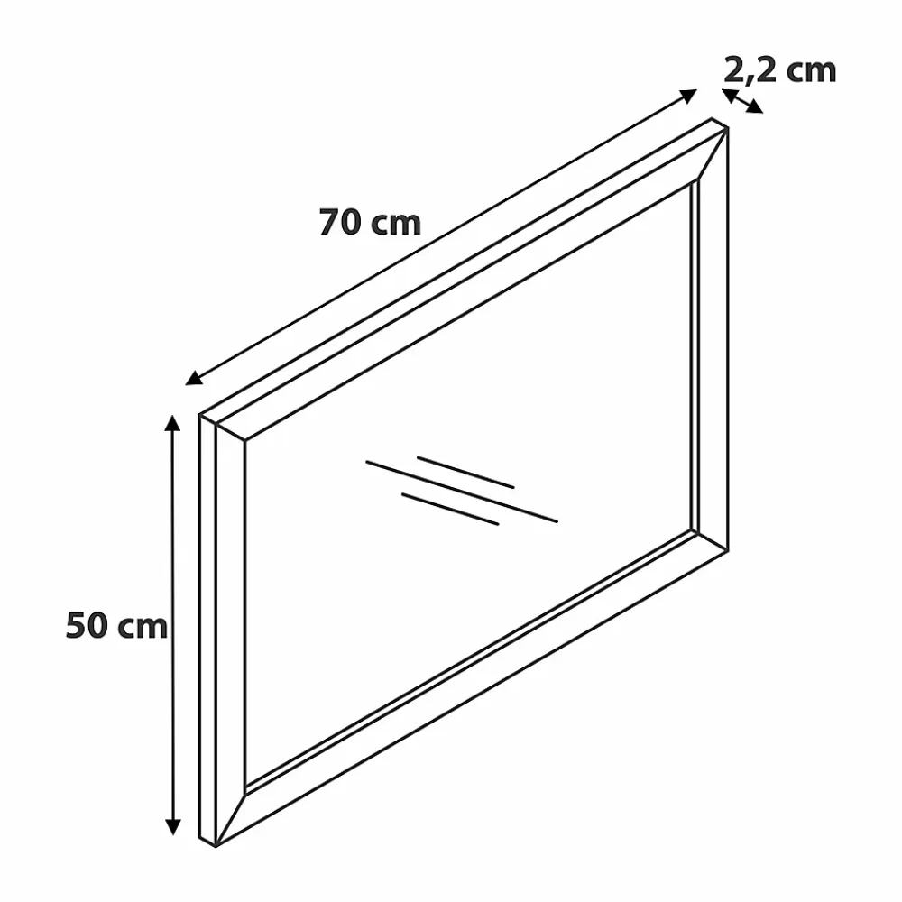 GoodHome Miroir de salle de bains placage chêne l.50 x L.70 x ép.1,6 cm, Perma