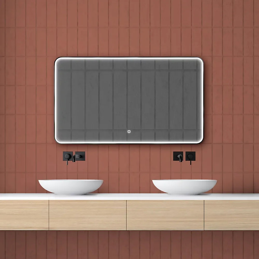 MPGlass Miroir de salle de bains lumineux LED rectangulaire l. 120 x H. 70 cm Denver