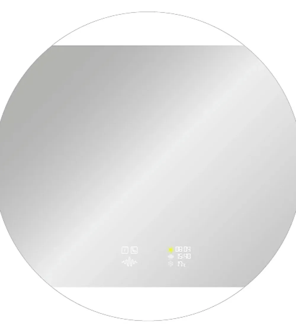 Miroir Lumineux|MPGlass Miroir de salle de bains lumineux LED connecté rond BroadWay diamètre 100 cm, bluetooth,