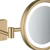 Miroir Grossissant Lumineux|Hansgrohe Miroir de salle de bains lumineux LED grossissant, bronze brossé,