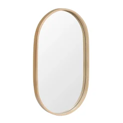 Homesight Miroir de salle de bains ovale l.40 x H.70 cm, placage chêne, Thiam