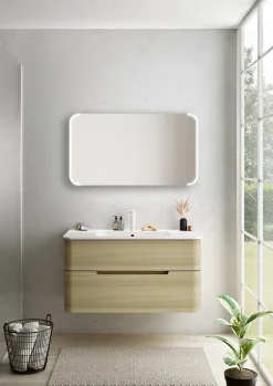 Miroir de salle de bains lumineux LED l. 105 x H. 60 x P. 3 cm