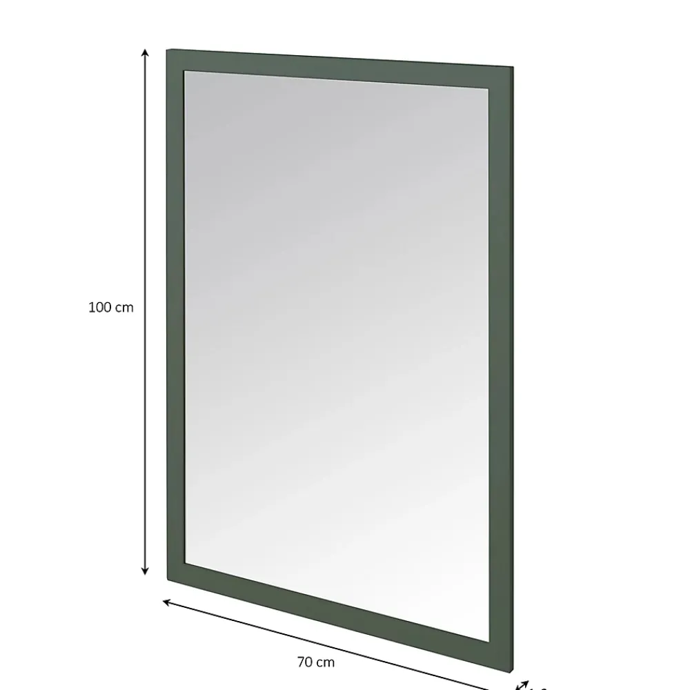 Miroir Simple|GoodHome Miroir de salle de bains vert mat l.70 x L.100 x ép.1,6 cm, Perma