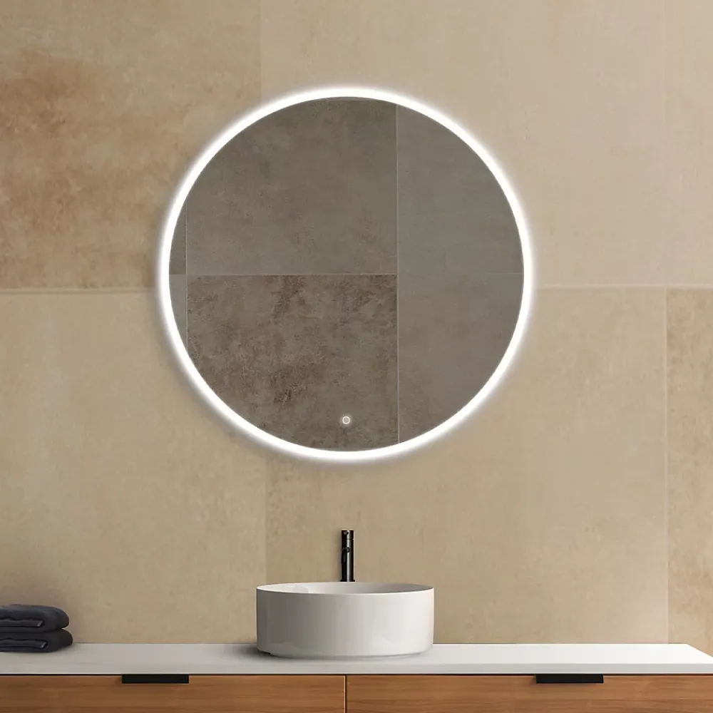 Miroir Lumineux|MPGlass Miroir de salle de bains lumineux LED rond Ø 100 cm Bishop 2