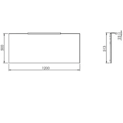 Miroir Lumineux| Miroir de salle de bains lumineux LED effet chêne l.120 cm, Calao