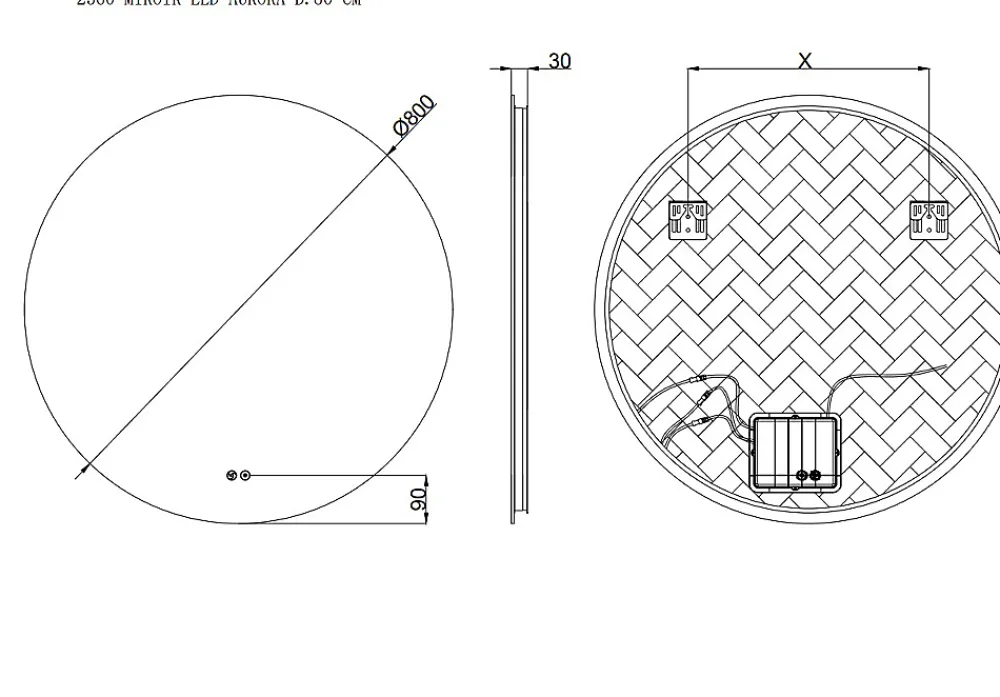 Miroir Lumineux|MPGlass Miroir de salle de bains rond lumineux à LED Ø80 cm, Aurora