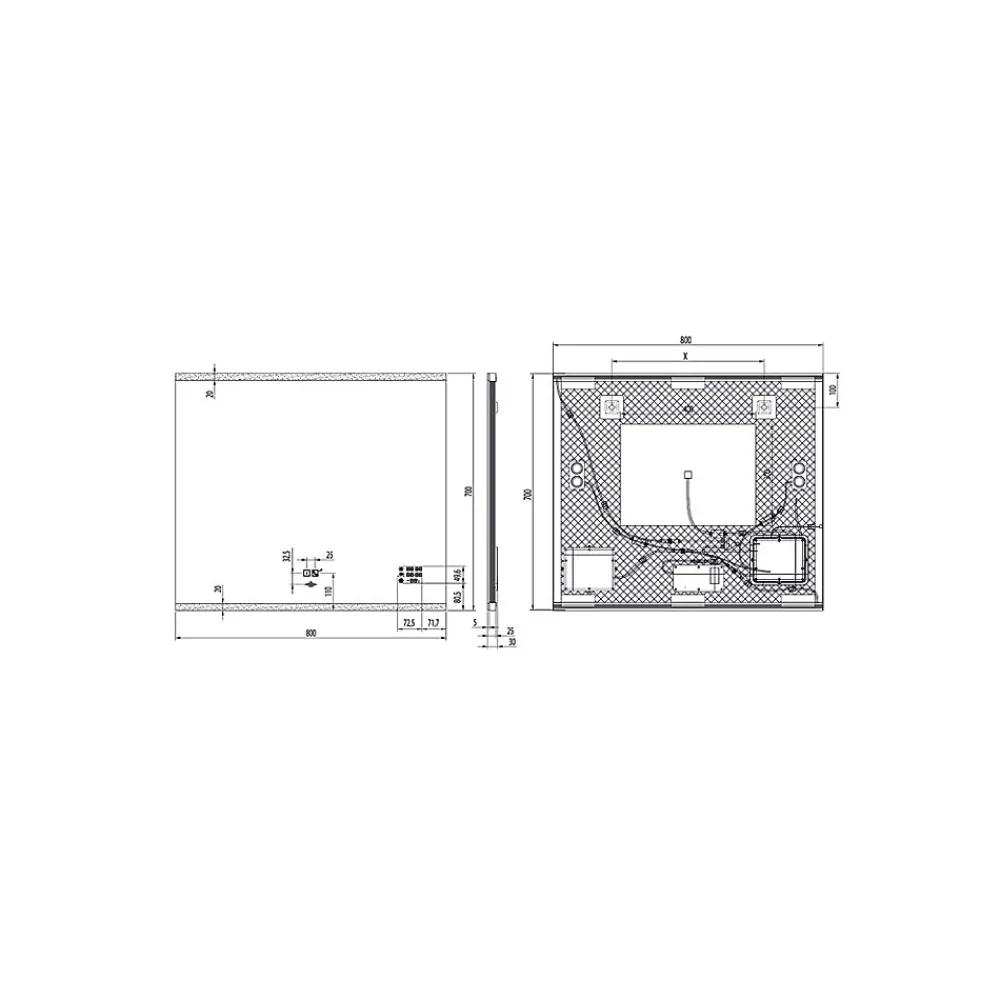 Miroir Lumineux|MPGlass Miroir de salle de bains lumineux LED connecté 70 x 80 cm, argenté, BroadWay