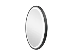 MPGlass Miroir de salle de bains lumineux LED noir rond Ø80, Naos Black