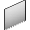 Miroir de salle de bains lumineux LED cadre noir H.75 x L.90 cm, Pura+