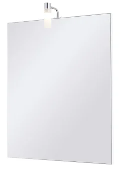 Miroir de salle de bains lumineux chrome IP44 l.60 x H.70 x P.10 cm, Opah