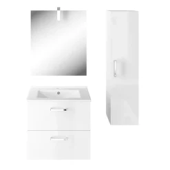 Miroir de salle de bains lumineux chrome IP44 l.60 x H.70 x P.10 cm, Opah