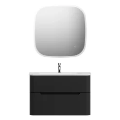 Miroir Lumineux| Miroir de salle de bains lumineux LED L75xH75xP2 cm, Alba