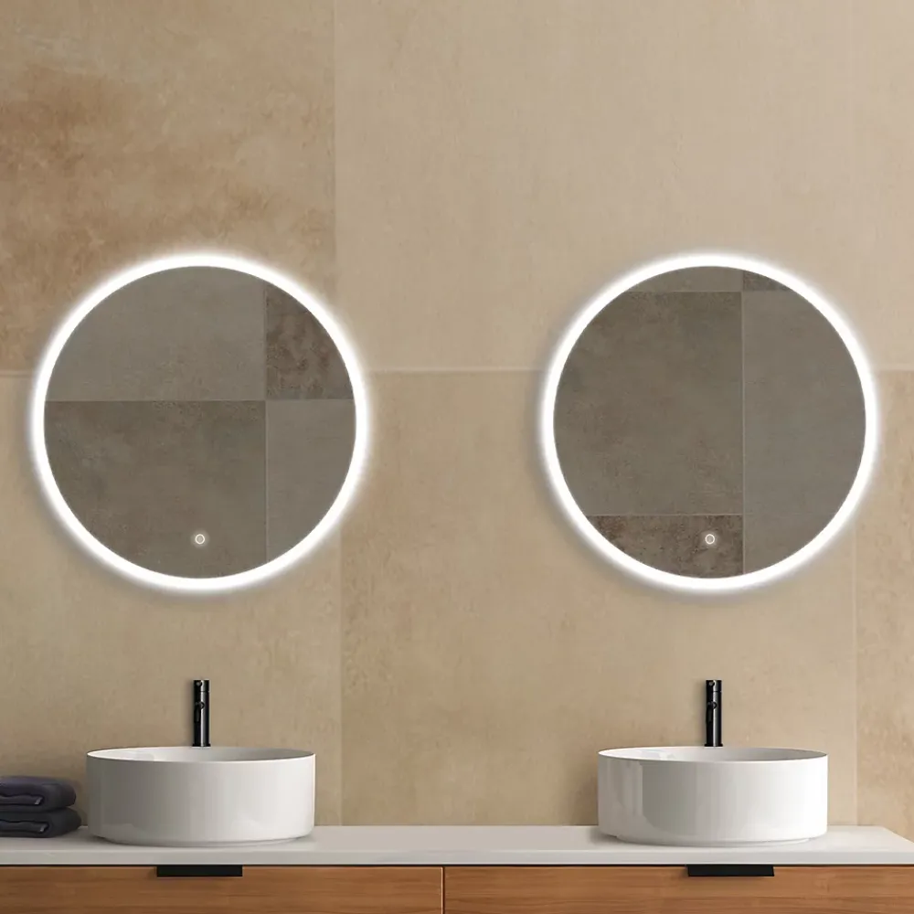 MPGlass Miroir de salle de bains lumineux LED rond Ø 70 cm Bishop 2