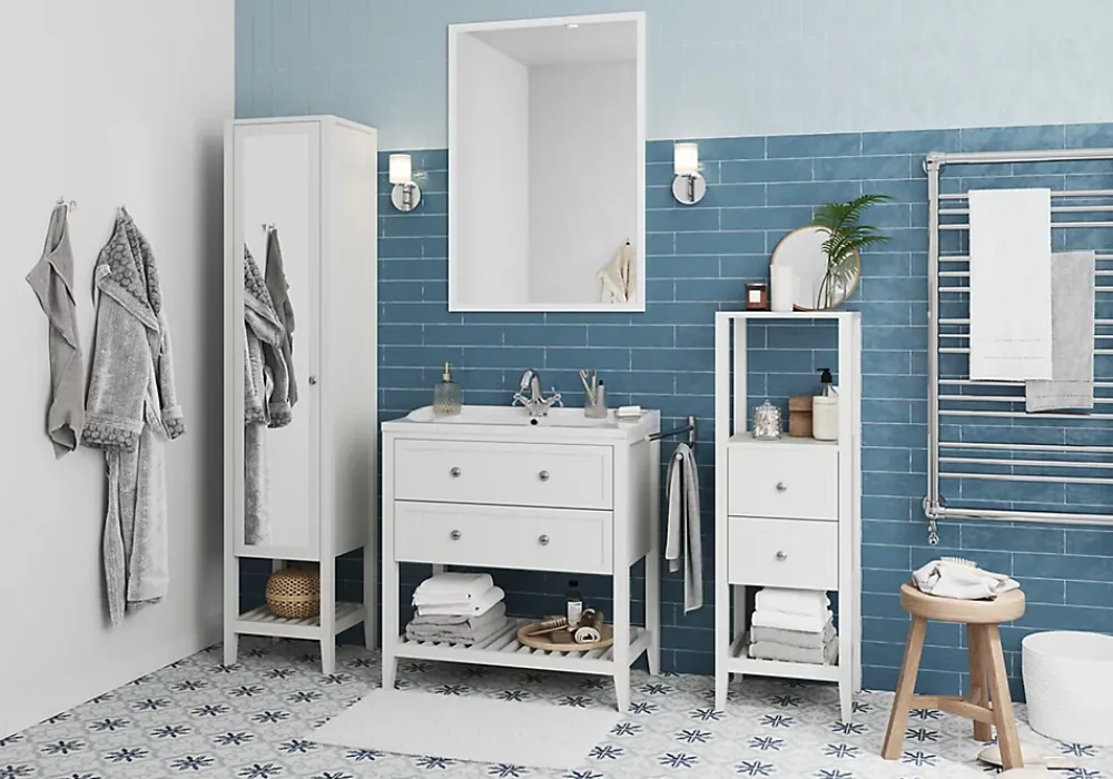 GoodHome Miroir de salle de bains blanc mat L.100 x l.70 x ép.1,6 cm, Perma