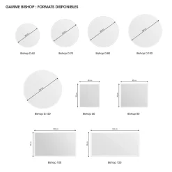 MPGlass Miroir de salle de bains lumineux LED 70 x 120 cm, argenté, Bishop