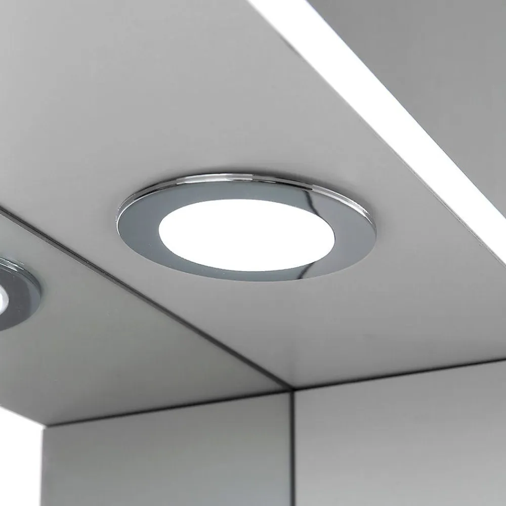 Armoire De Toilette|Kiamami Valentina Miroir De Salle De Bains Inglesina Avec Deux Éléments Muraux Latéraux Et Spots Led Intégrés