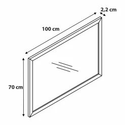 Miroir Simple|GoodHome Miroir de salle de bains placage chêne l.70 x L.100 x ép.1,6 cm, Perma