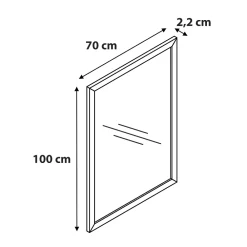 Miroir Simple|GoodHome Miroir de salle de bains placage chêne l.70 x L.100 x ép.1,6 cm, Perma