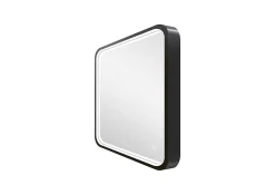 MPGlass Miroir de salle de bains lumineux LED noir 60 x 60 cm, Lyon Chic