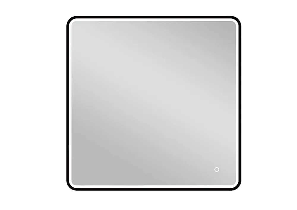 MPGlass Miroir de salle de bains lumineux LED noir 60 x 60 cm, Lyon Chic