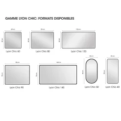 MPGlass Miroir de salle de bains lumineux LED noir 60 x 60 cm, Lyon Chic
