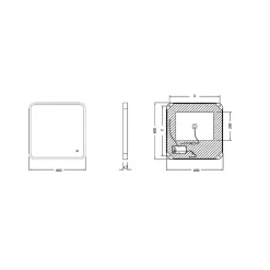 MPGlass Miroir de salle de bains lumineux LED noir 60 x 60 cm, Lyon Chic