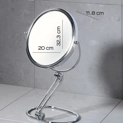 Kiamami Valentina Miroir De Table Double Face Grossissant 5X En Métal Chromé
