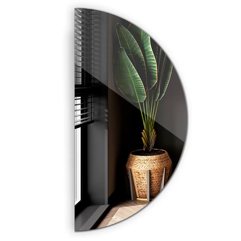 Tulup Miroir demi-rond minimaliste 35 x 70 cm pour salle de bain 1 pièce