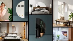 Miroir Simple|Tulup Miroir demi-rond suspendu 30 x 60 cm pour salle de bain mural 1 pièce