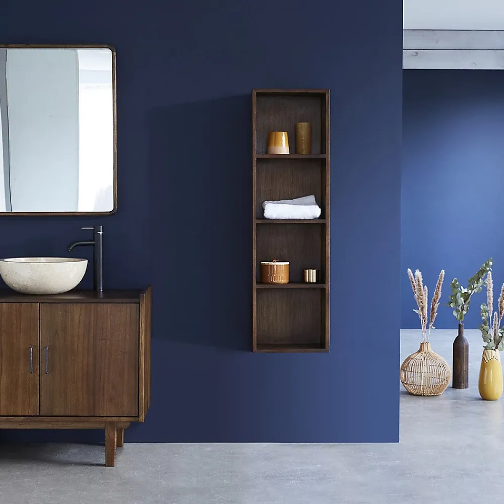 Miroir Simple|Berah Getah Miroir en mindi massif finition noyer