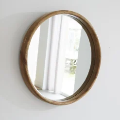 Berah Getah Miroir en mindi massif rond 50 cm