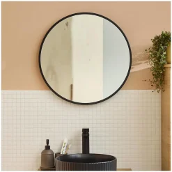 Mob-In Miroir en métal rond D60cm EMA Noir