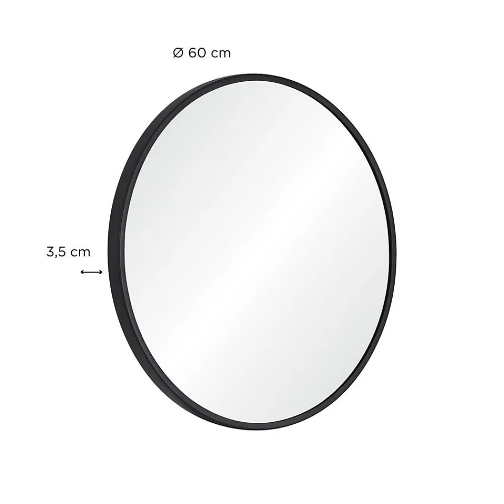 Mob-In Miroir en métal rond D60cm EMA Noir