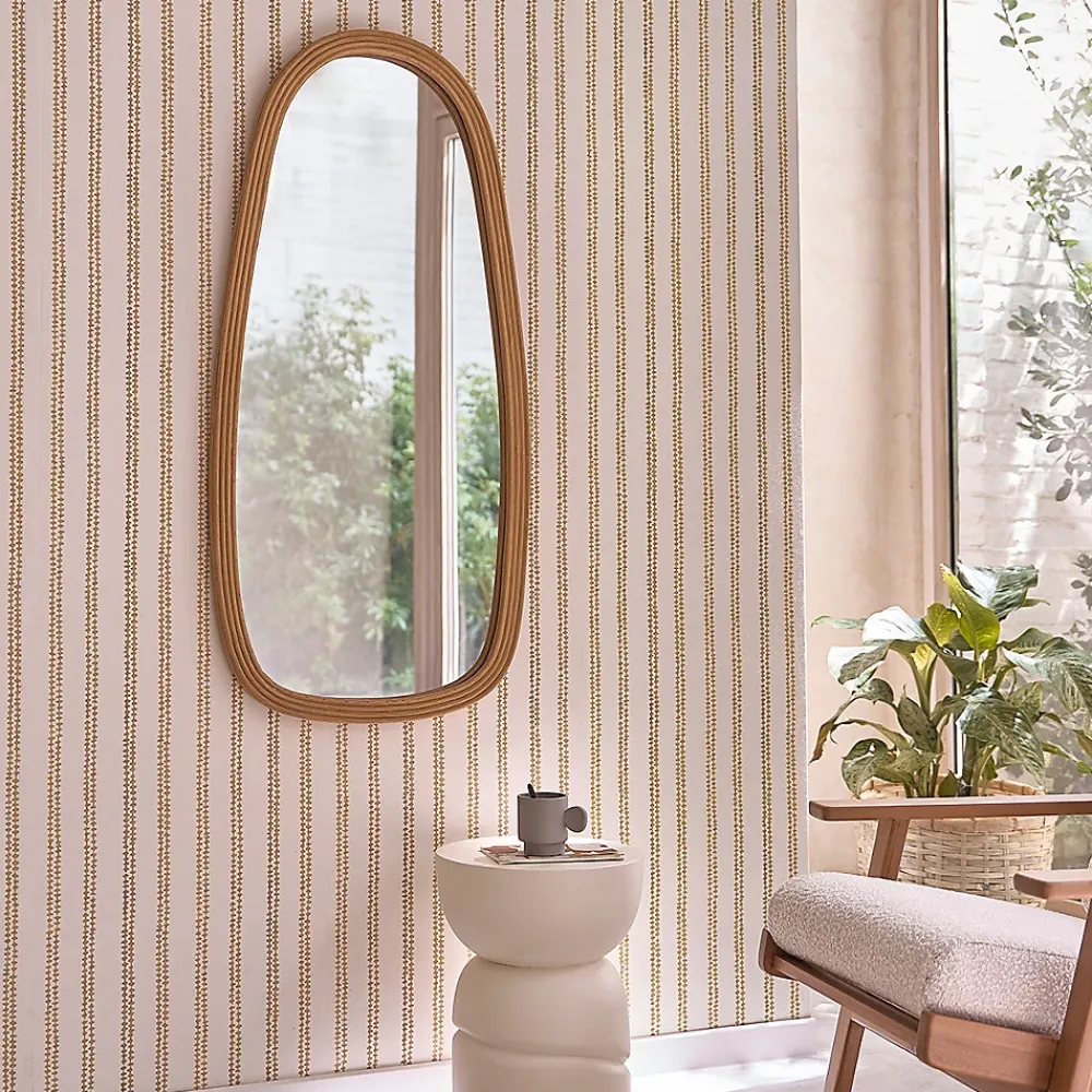 Berah Getah Miroir en rotin naturel 120x60 cm