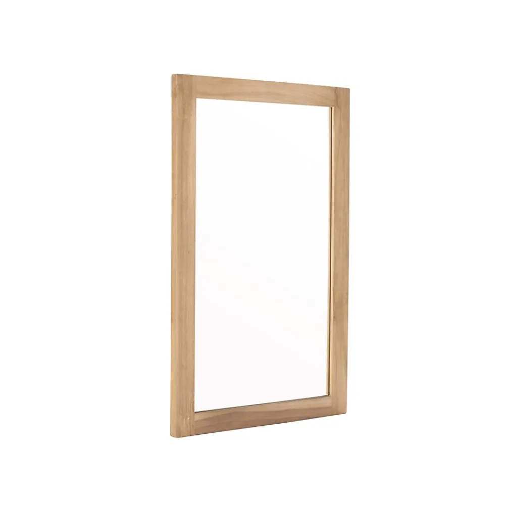 Miroir Simple|Berah Getah Miroir en teck massif rectangulaire